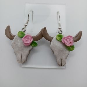 Cow skull earrings
